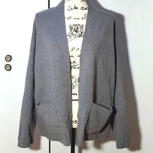 Devotion by Cyrus- Womens Gray Dropped shoulder Open Cardigan Pockets Sz.XL